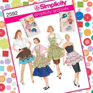Simplicity Archives 2592 Fancy Apron Patterns with Layered Ruffles